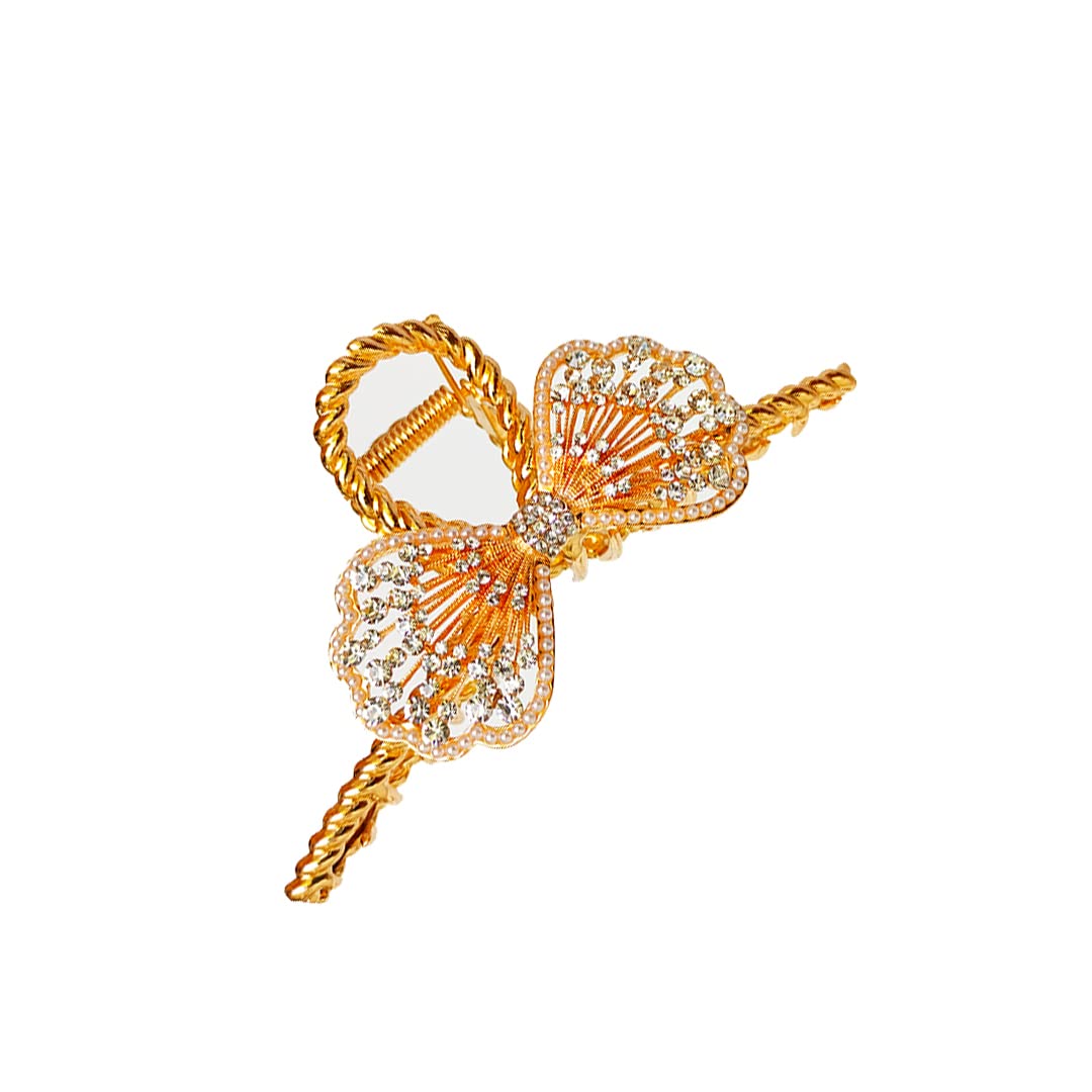 Korean Style Large Hair Claw Clip - Rhinestone Metal Hair Clutcher for Women & Girls | Thick Hair Accessories | Perfect for Updos, Ponytails & Everyday Hairstyles