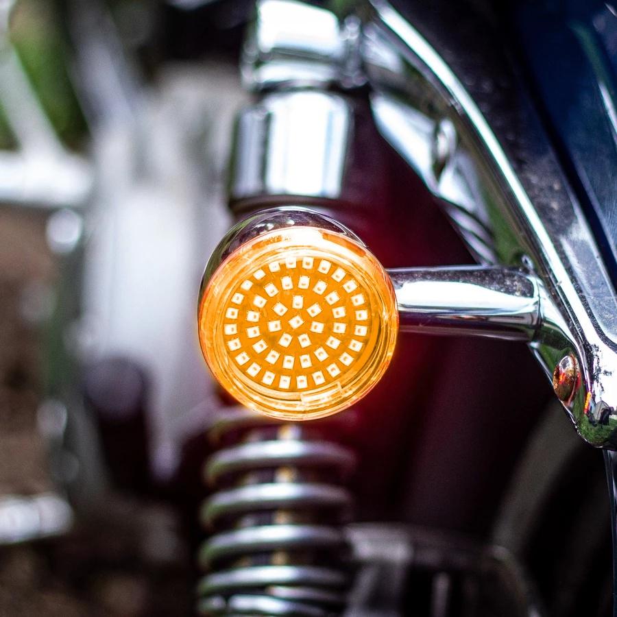 Eagle Lights Midnight Edition Gen II Amber LED Premium Rear Turn Signals - 1156 Base - High Visibility for Motorcycles, Trucks & Off-Road Vehicles