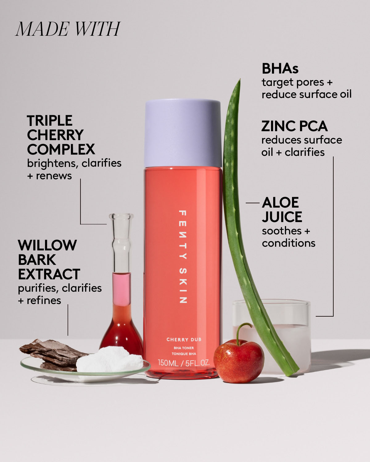 Cherry Dub BHA Toner with 2% Salicylic Acid & Aloe Juice - Exfoliating Face Toner for Acne & Blackheads - Perfect for Oily & Combination Skin Care Routine