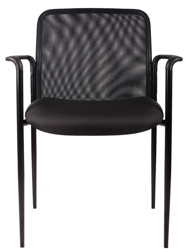 Boss Stackable Mesh Guest Chair B6919 & B6909 - Ergonomic Office Chair with Breathable Mesh Back - Perfect for Conference Rooms, Waiting Areas, and Home Offices
