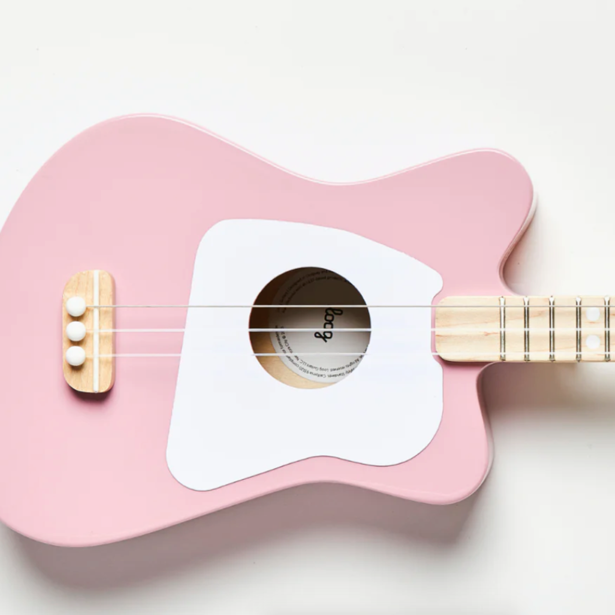 Loog Mini Acoustic Guitar for Kids - 3-String Beginner Guitar in Pink | Perfect for Early Music Education, Birthday Gifts & Home Practice
