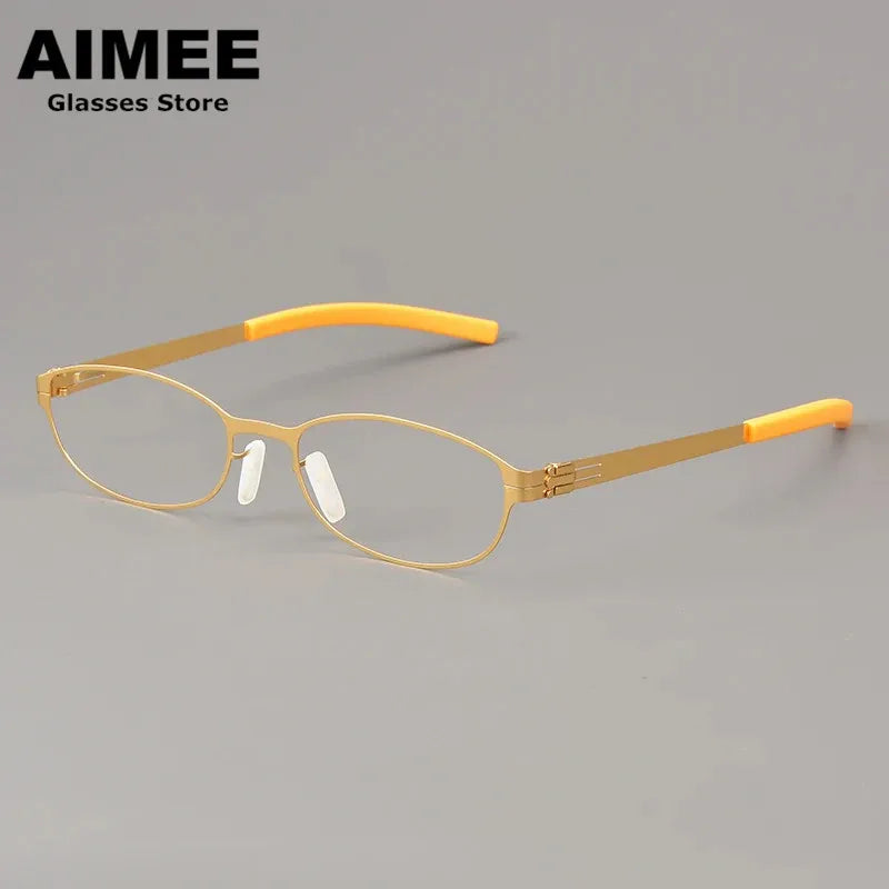 Aimee Women's Full Rim Oval Stainless Steel Eyeglasses Frame 61003 | Lightweight & Durable | Perfect for Reading, Work, and Everyday Fashion