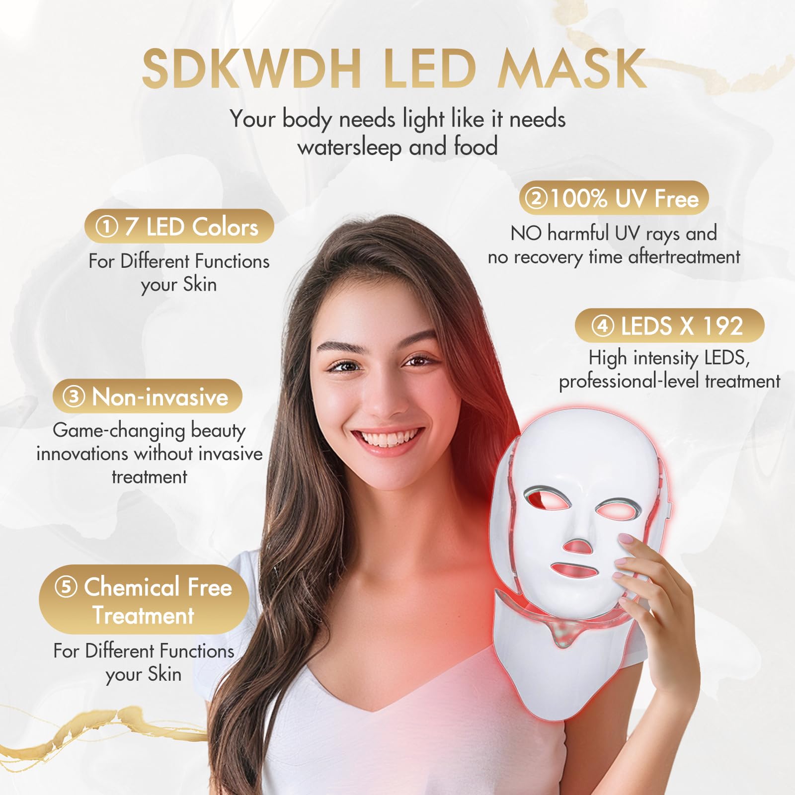 7 Color LED Red Light Therapy Face Mask - Blue & Red Light Therapy for Skin Care at Home | Anti-Aging, Acne Treatment & Skin Rejuvenation | Perfect for Daily Skincare Routine & Spa Treatments