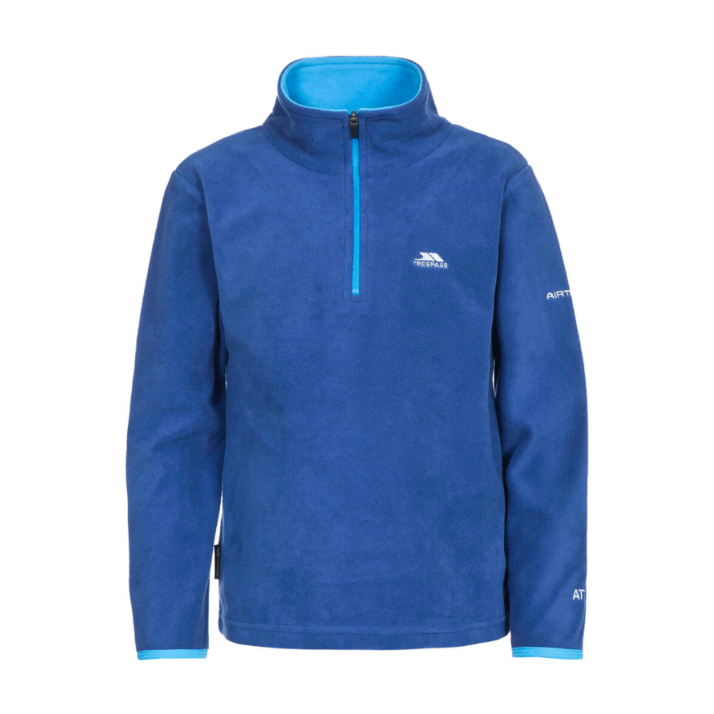 Trespass Etto Microfleece Jacket for Men & Women - Soft Warm Blue Micro Fleece Pullover for Hiking, Camping & Outdoor Activities