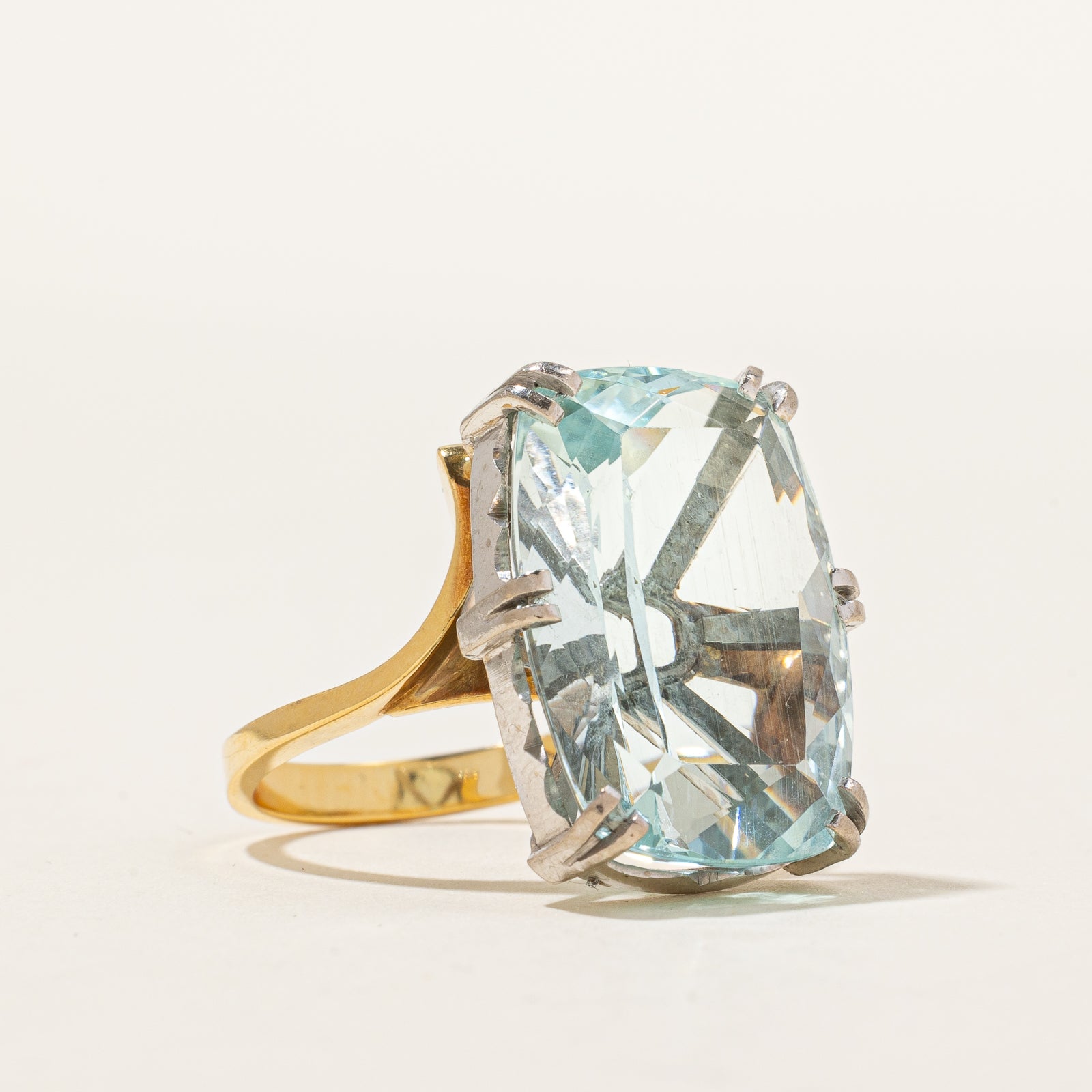20.00ct Aquamarine Cocktail Ring for Women - Size 8.25 - Elegant Statement Jewelry for Parties, Weddings & Special Occasions