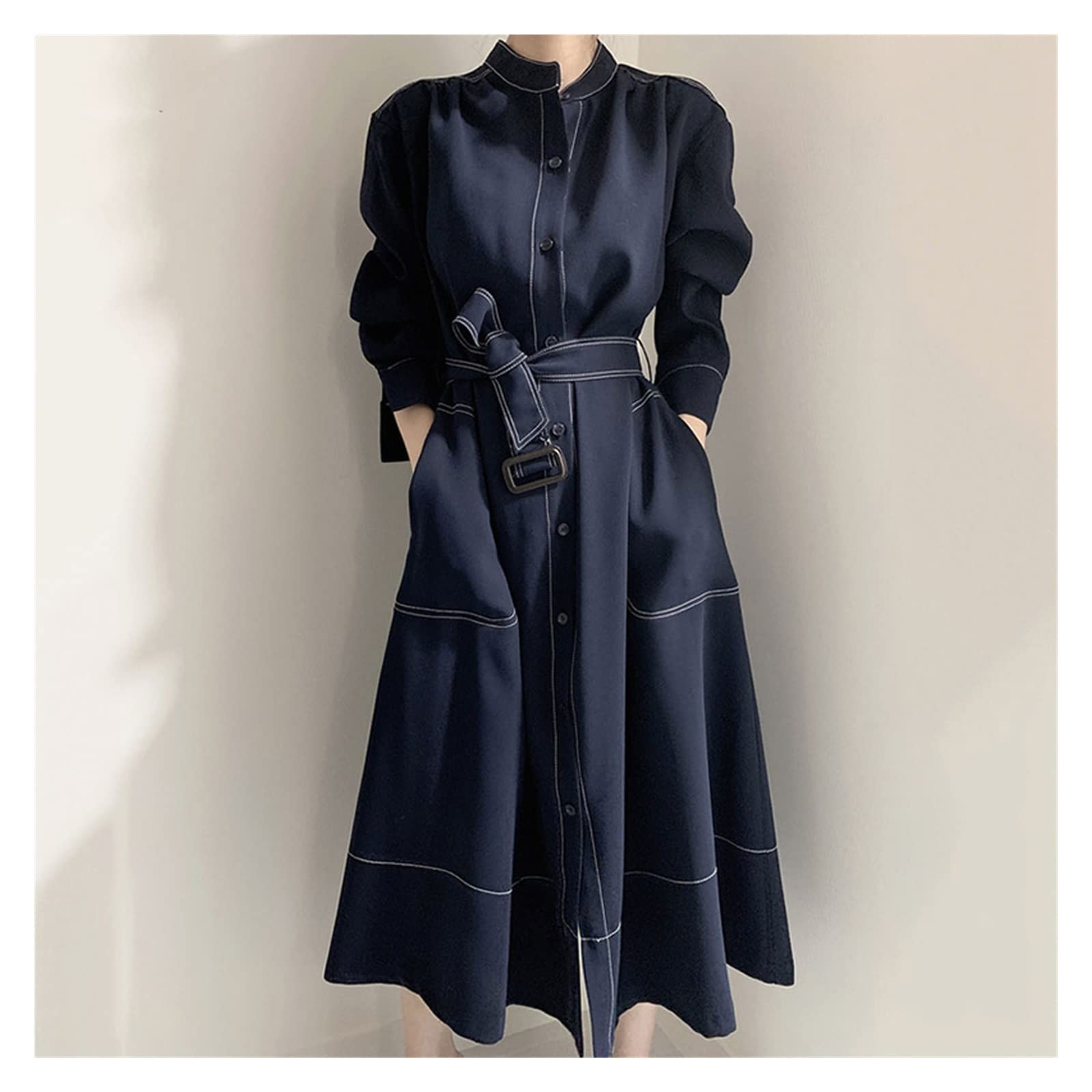 Women's Long Sleeve Trench Coat - Classic Windbreaker Jacket for Ladies (Color A, Size S) | Perfect for Office Wear, Fall Fashion & Outdoor Activities