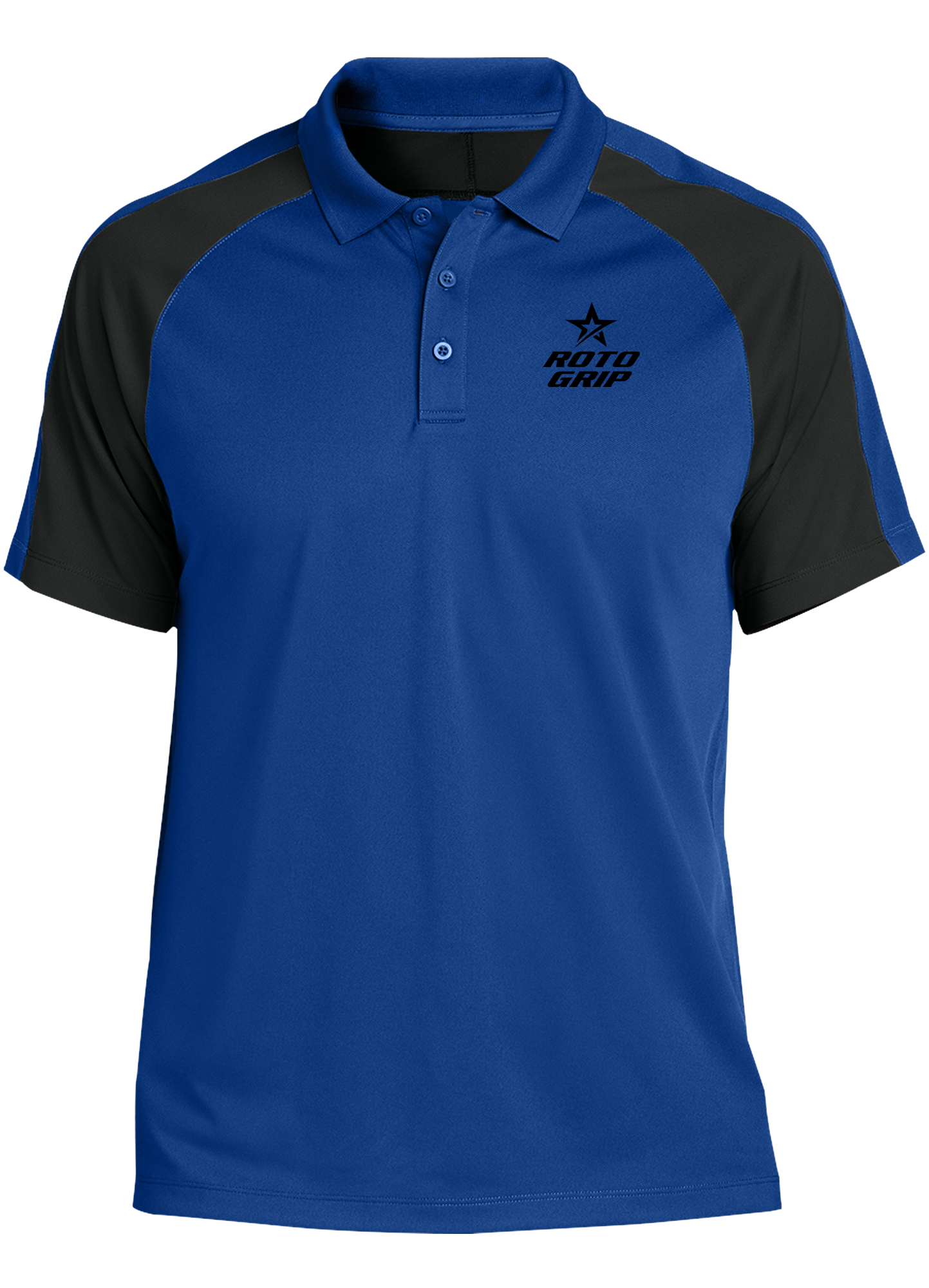 Roto Grip Tournament Polo Shirt - Royal Blue & Black Performance Bowling Shirt for Men | Perfect for Competitive Bowling Leagues & Tournaments