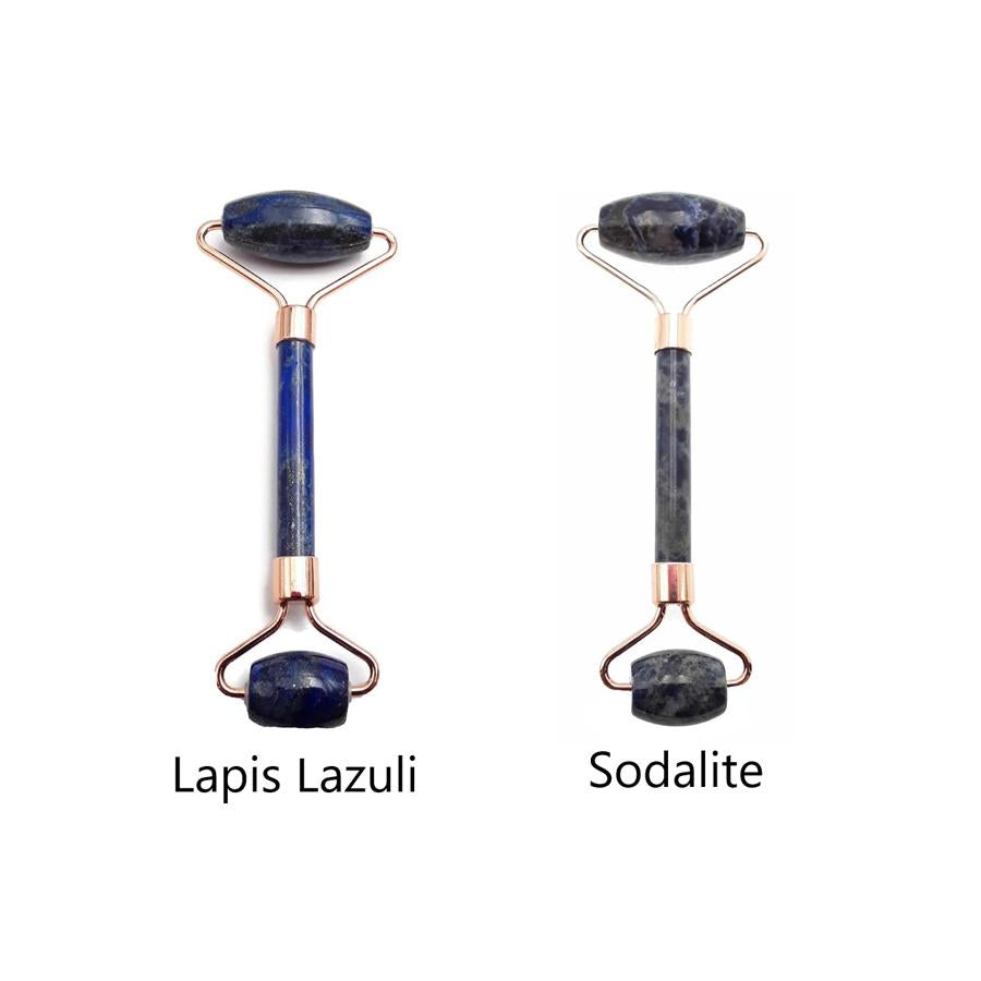 Rose Quartz Face Massage Roller - Jade, Tiger's Eye, Lapis, Obsidian & Amethyst Facial Roller 5.5 Inch for Skin Care & Relaxation - Perfect for Home Spa, Anti-Aging & Lymphatic Drainage