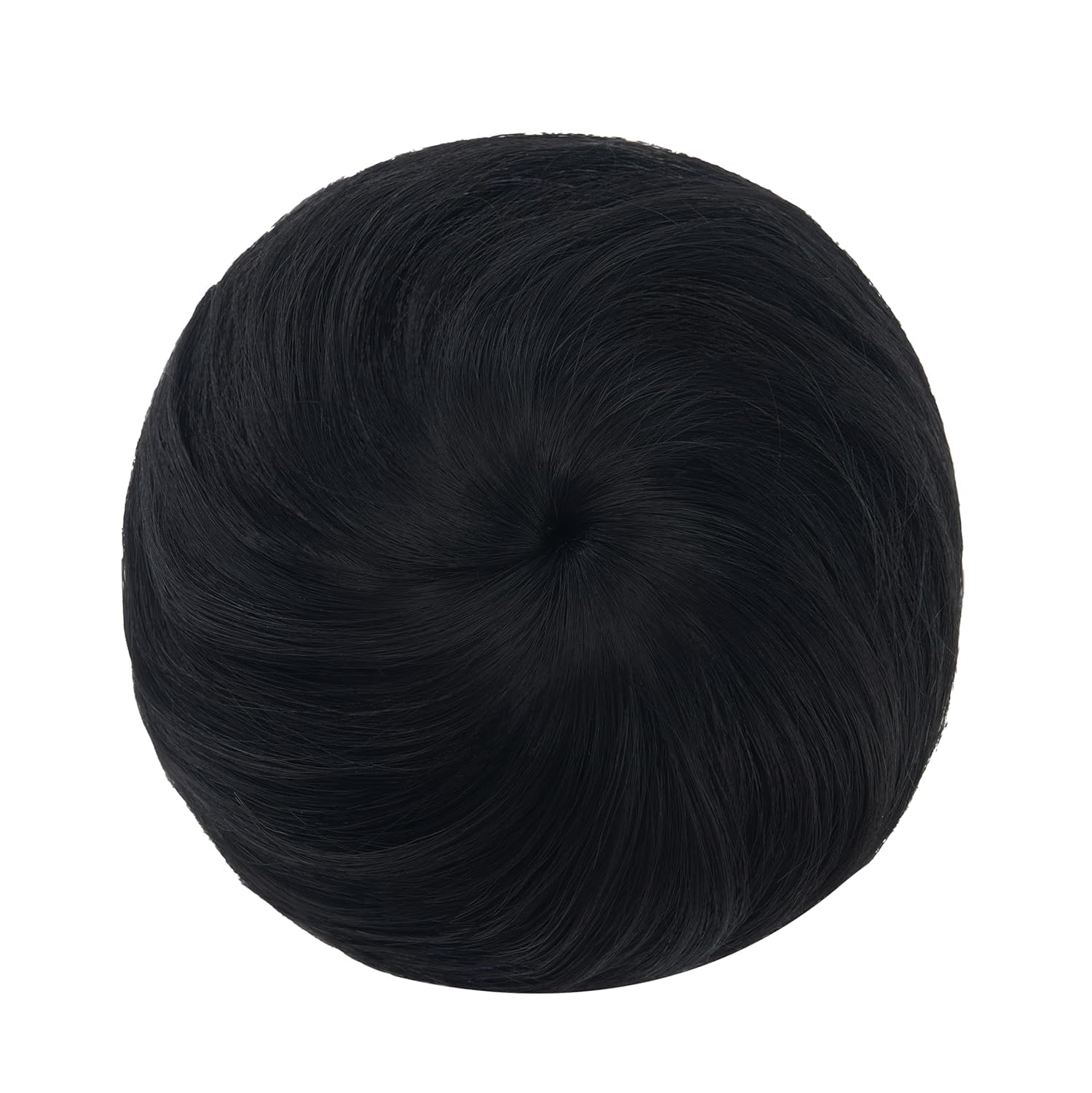 Premium Synthetic Hair Bun for Women & Girls - Black Fake Hair Donut Bun Maker - 1 Piece Hair Extension for Updos, Ponytails & Special Occasions