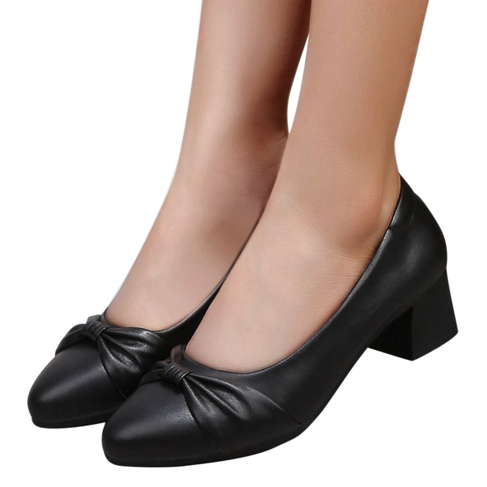 Women's Black Dressy Comfort Flats - Ultralight Foldable Non-Slip Work Shoes for Plantar Fasciitis | Casual & Outdoor Walking Shoes for Office, Travel & Daily Wear
