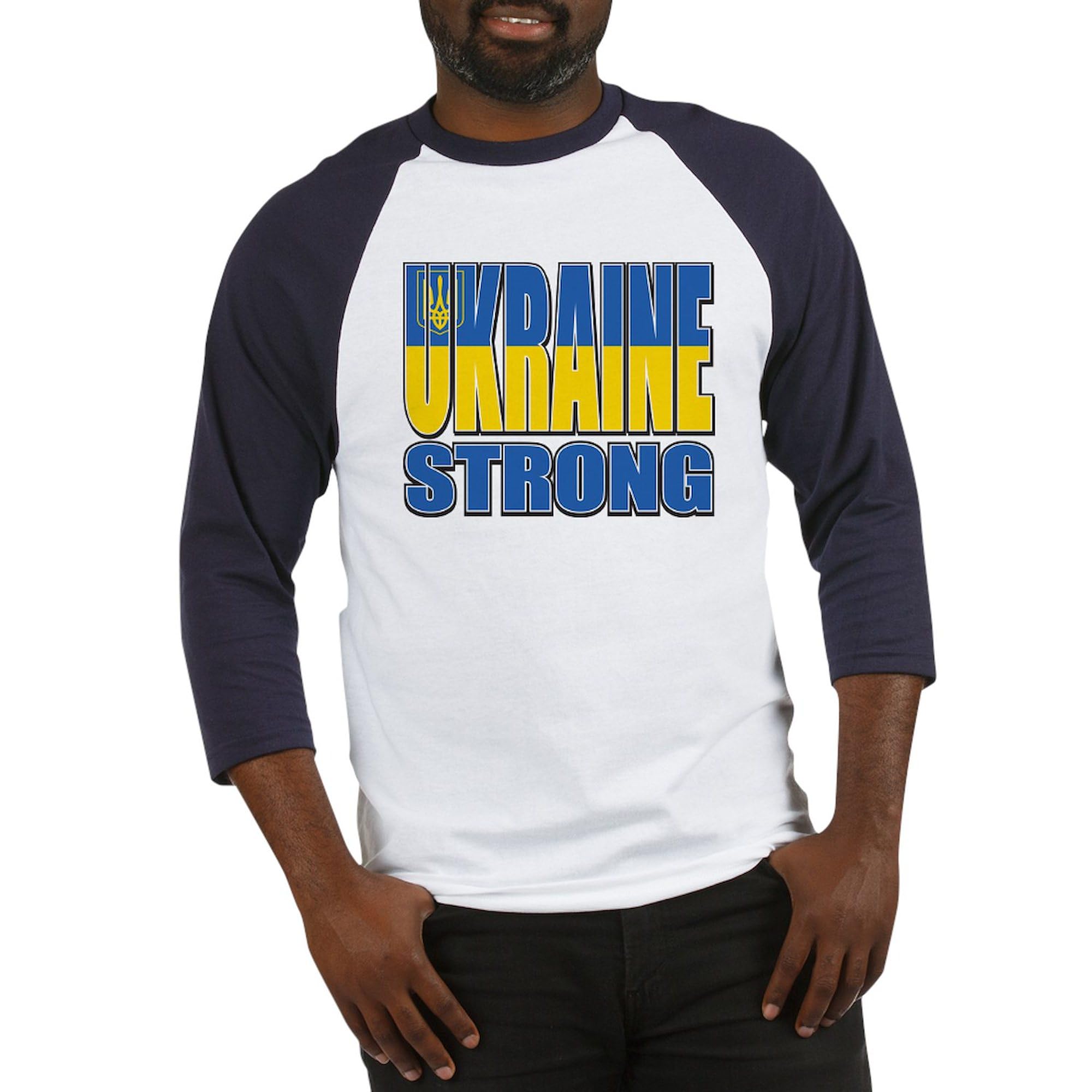 Ukraine Strong Men's Cotton Baseball Jersey - Patriotic 3/4 Raglan Sleeve Shirt for Sports & Casual Wear | Support Ukraine Tee for Baseball Games, Outdoor Activities & Everyday Fashion