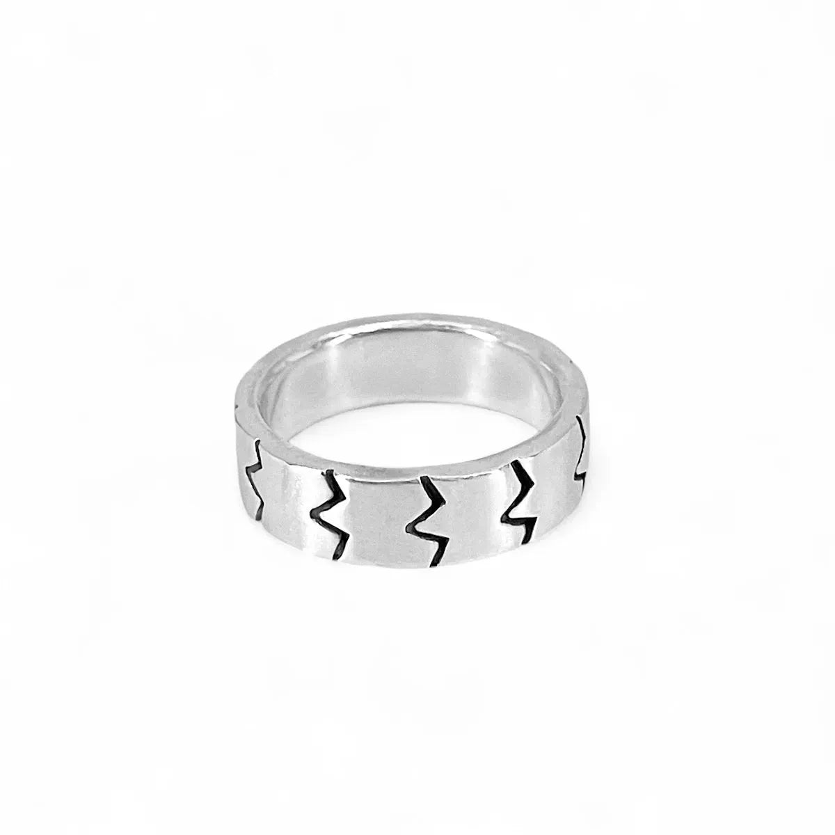Sterling Silver Zig Zag Ring for Women - Elegant Stackable Band Jewelry for Everyday Wear, Gift Giving & Special Occasions