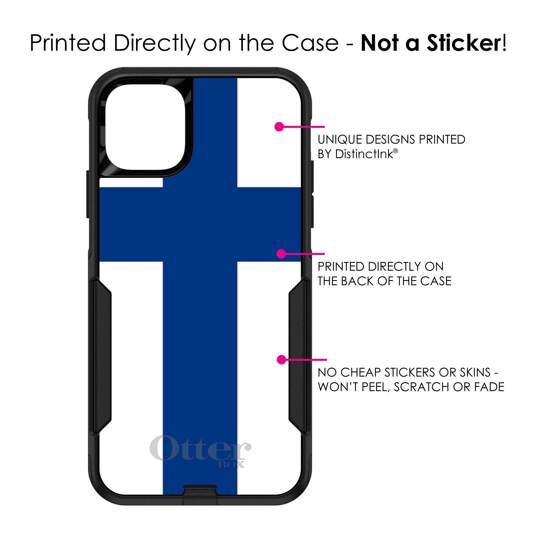 DistinctInk iPhone 11 Pro MAX Case (6.5 Inch) - Premium Protective Cover with Finland Flag Design - Durable Replacement for OtterBox Commuter - Perfect for Travel, Work & Daily Use