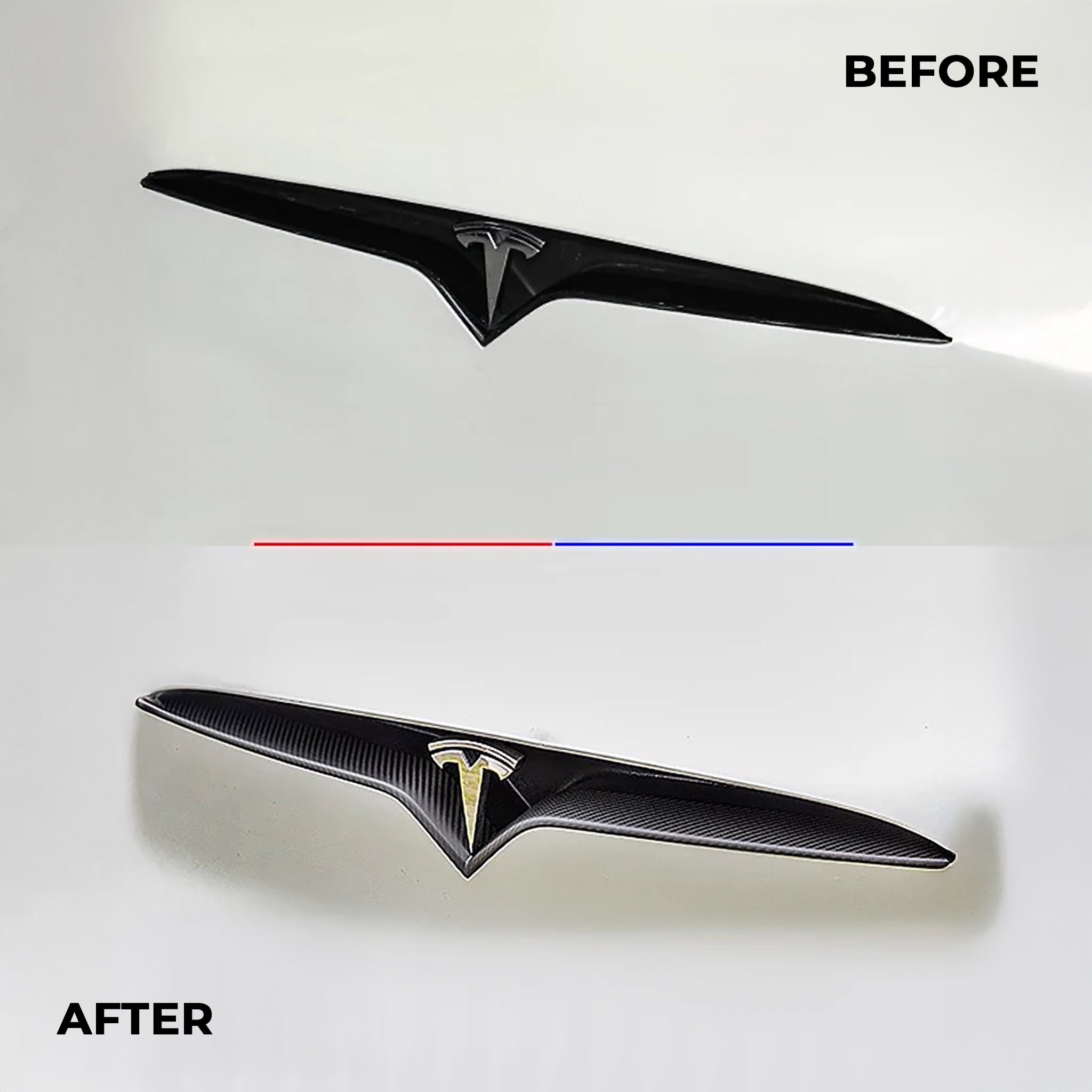 Premium Real Carbon Fiber Front Bumper Inlay for Tesla Model X (2017-2025) - Yeslak | Enhances Style & Protection for Luxury SUVs