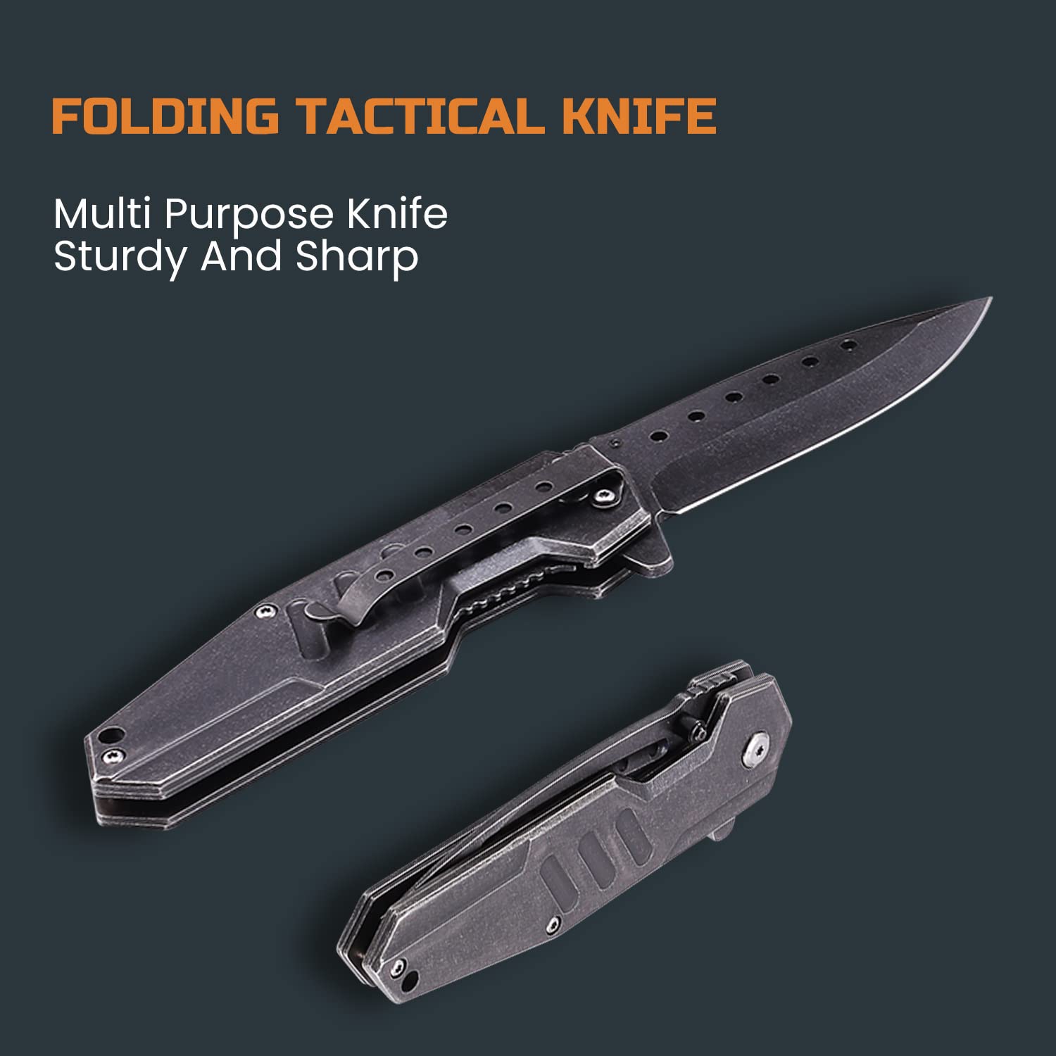 Lichamp 2-Pack Tactical Folding Pocket Knife Set for Men - Sharp Flip Knife with Clip for Camping, Hunting, Hiking & Fishing | Perfect for Outdoor Survival, EDC & Everyday Carry (EDC)