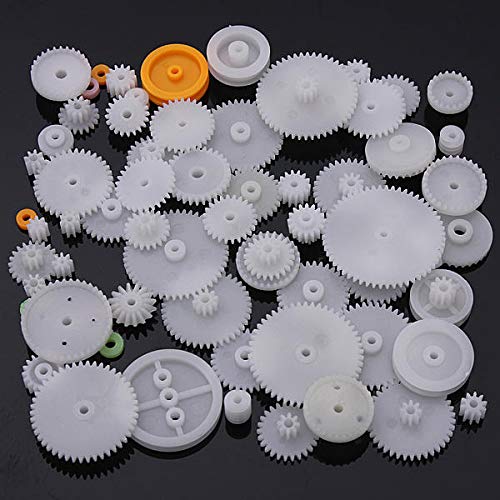 CHILUVU 64 Types Plastic Crown Gears - Single & Double Reduction Motor Gears, Worm Gears for DIY Robotics, RC Cars, and Mechanical Projects
