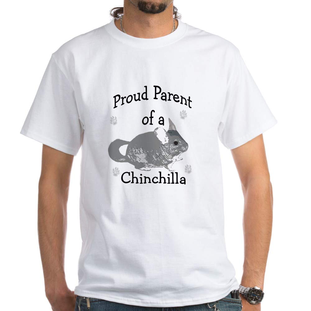 Chinchilla Parent White Cotton T-Shirt - Funny Pet Lover Gift for Chinchilla Owners - Perfect for Casual Wear, Pet Events & Animal Enthusiast Outfits