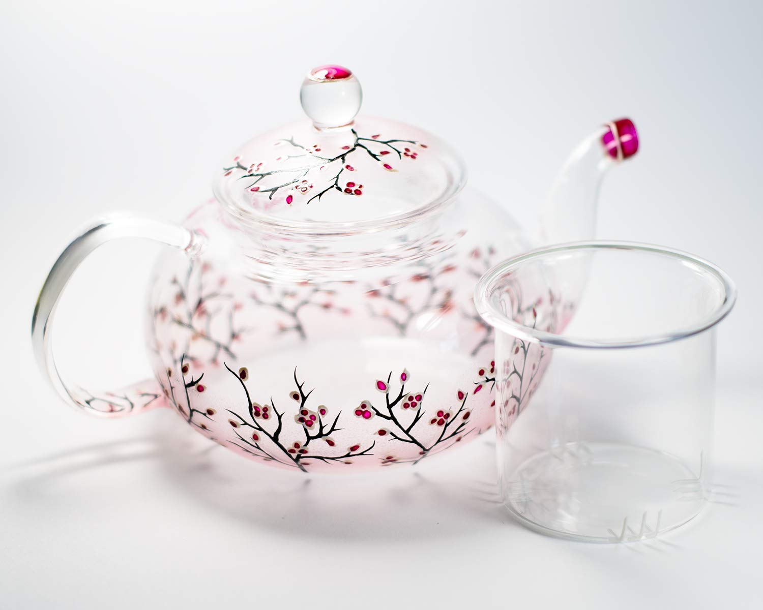 Exclusive Hand-Painted Glass Teapot Set with Cup & Saucer - Personalized Tea Gift for Women | Perfect for Afternoon Tea, Bridal Showers & Mother's Day