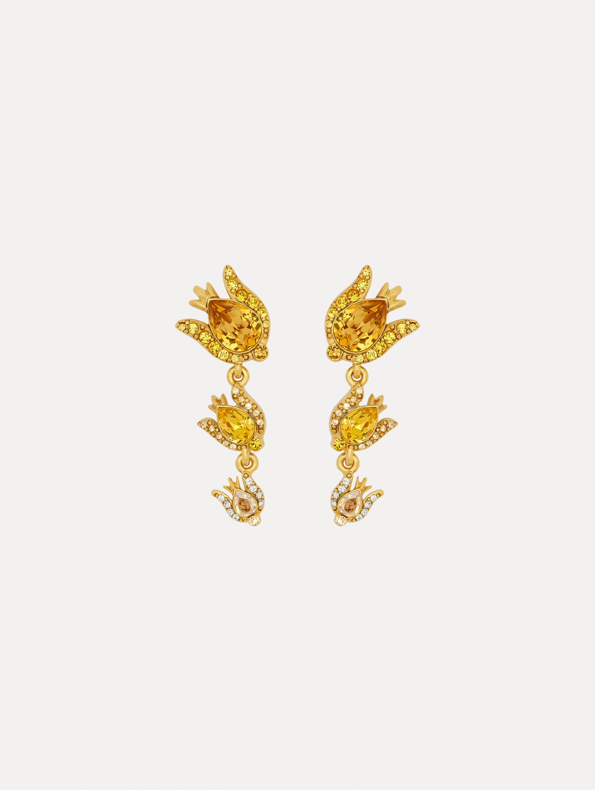 Exquisite Crystal Rose Drop Earrings for Women - Elegant Dangling Earrings for Weddings, Parties & Special Occasions