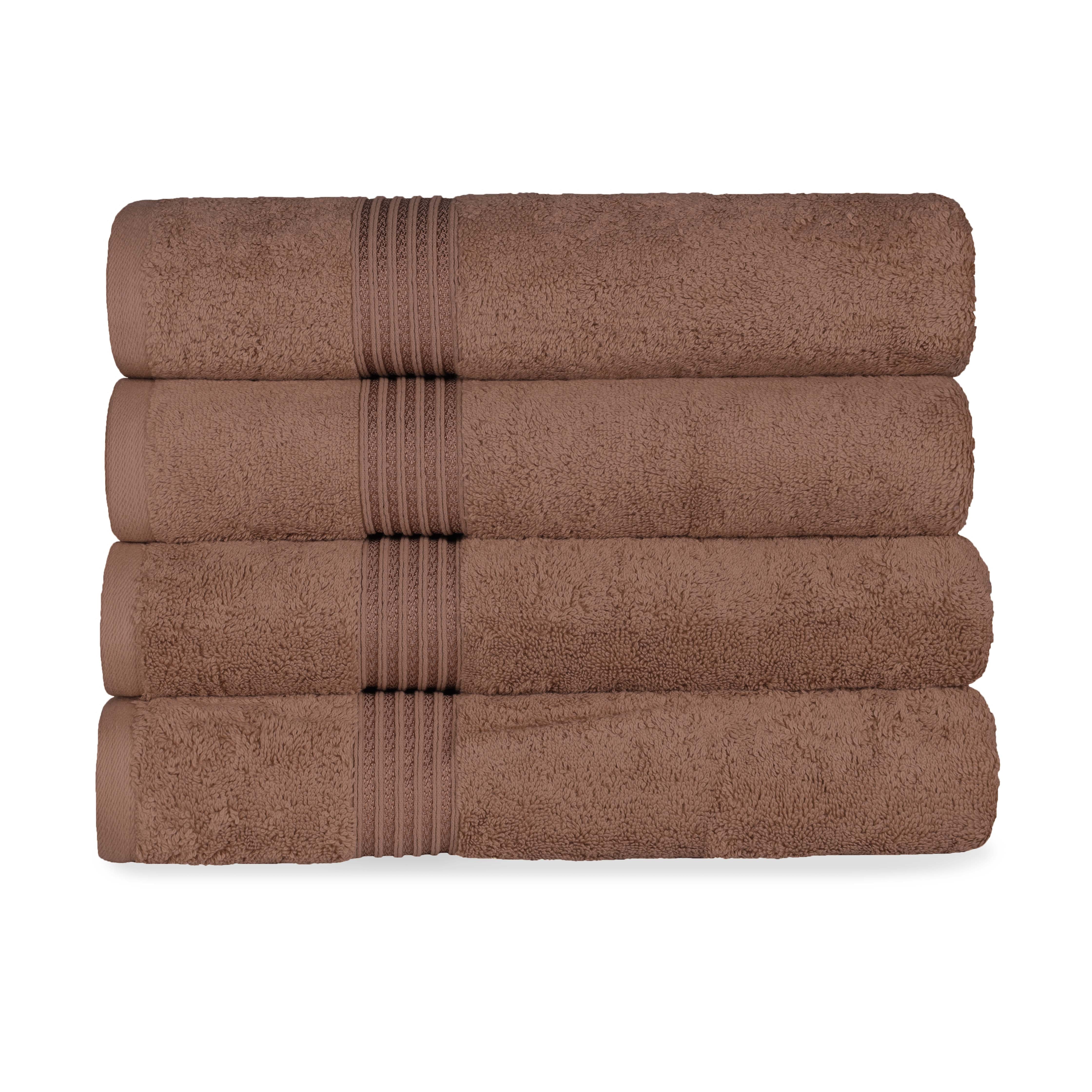 Premium Egyptian Cotton Bath Towel Set of 4 - Ultra Soft & Highly Absorbent Luxury Towels for Spa, Bathroom & Beach Use