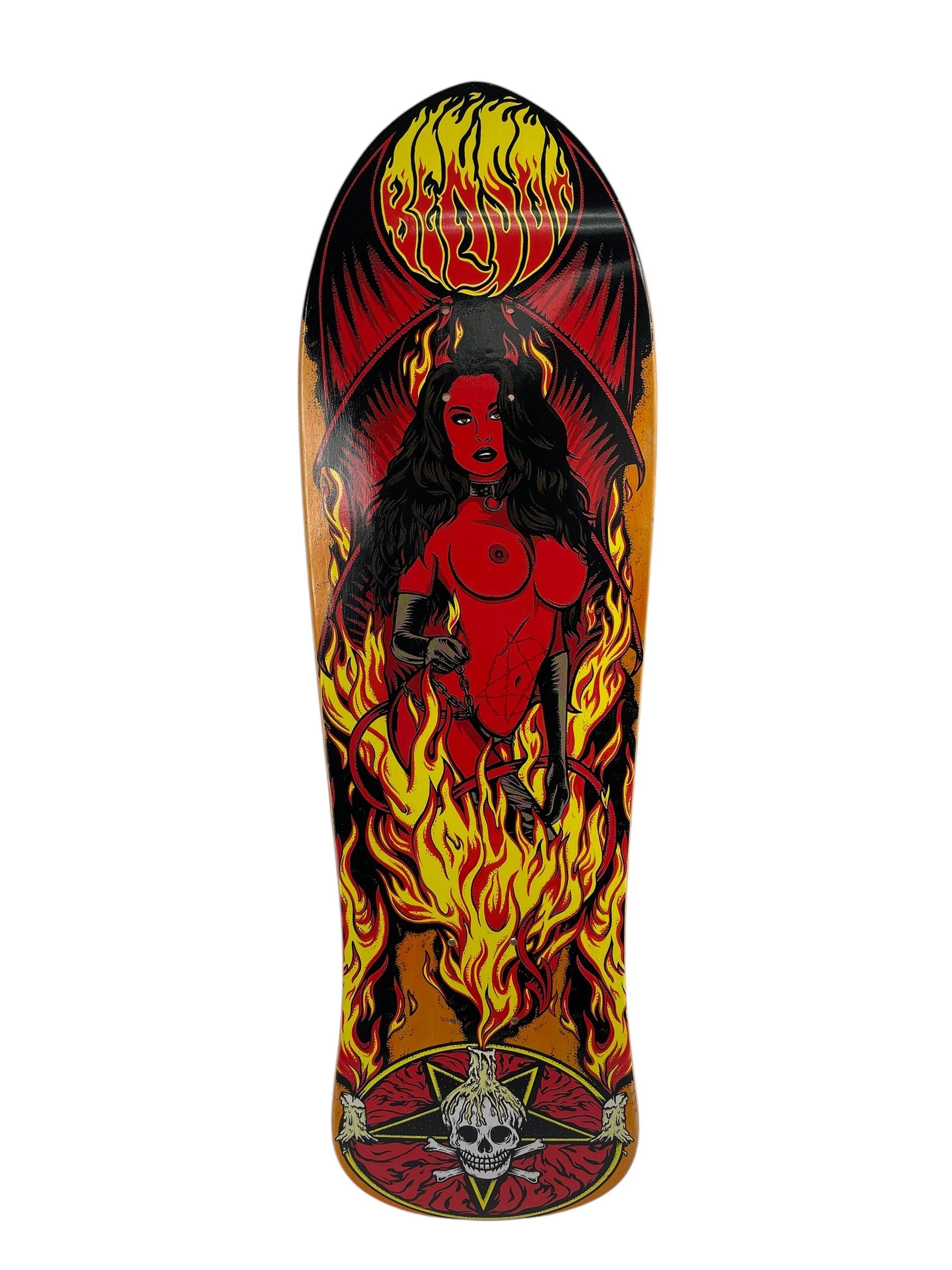 Benson Devil Woman Pro Deck - Death Skateboards CHANNEL POOL Shape 9.125 - Premium Skateboard for Street & Pool Skating