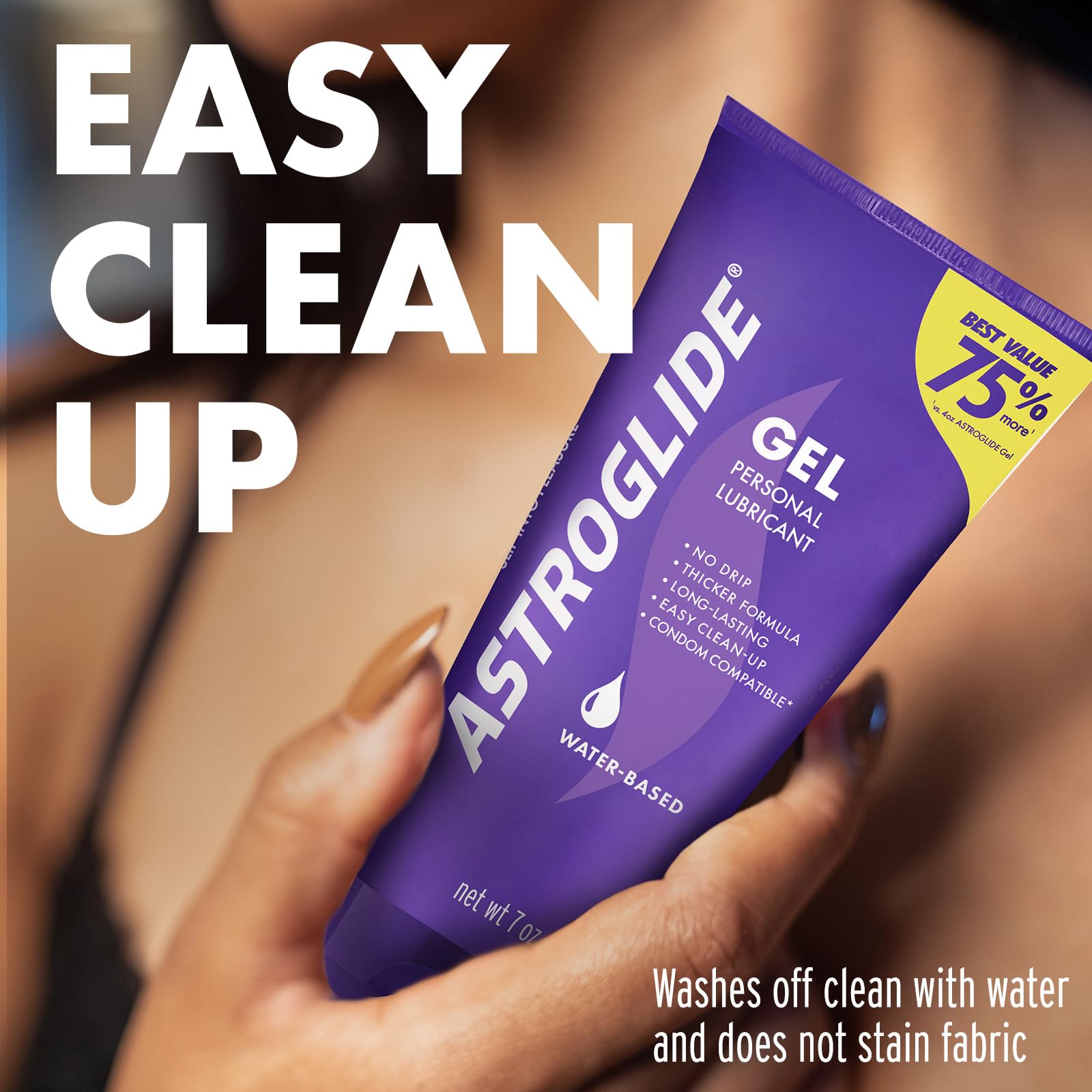 Astroglide Water-Based Personal Lubricant Gel (7oz) - Ultra Gentle, Long-Lasting Sex Lube for Men, Women & Couples - No Drip Formula for Vaginal & Anal Sex - Safe with Sex Toys - Perfect for Sensitive Skin & Intimate Moments