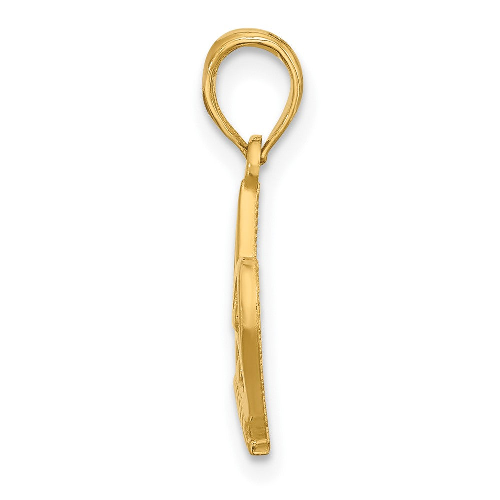 Gold Polished Fancy Crown Charm Pendant - Model D5597 | Elegant Jewelry for Women, Gift for Queen, Princess, Birthday, Anniversary, Wedding
