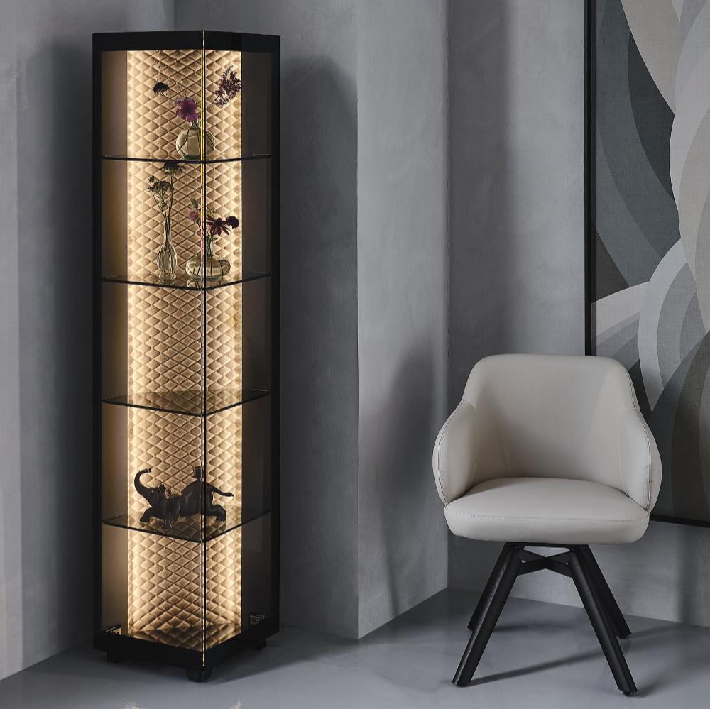 ATELIER Premium Glass Display Cabinet - Elegant Showcase for Collectibles, Jewelry & Home Decor | Perfect for Living Room, Office & Retail Store Displays