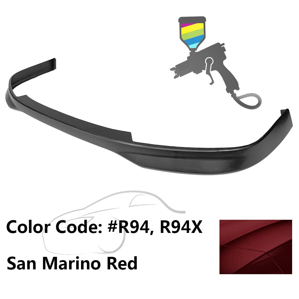 IKON MOTORSPORTS Front Bumper Lip Spoiler for 2003-2005 Honda Accord Sedan 4-Door | Painted R94 San Marino Red | PP Air Chin Diffuser | Enhances Aerodynamics & Style | Perfect for Car Enthusiasts & Street Racing