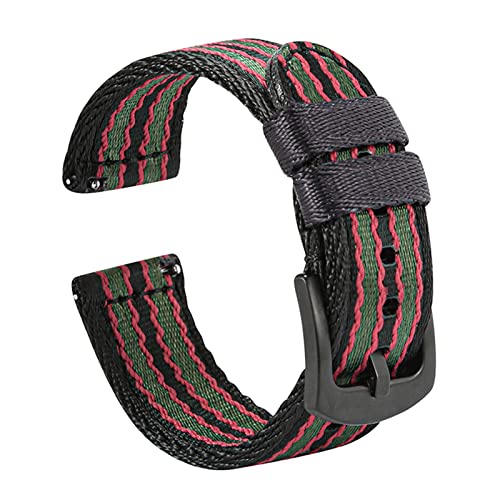 Striped Black Red Green & Black Buckle