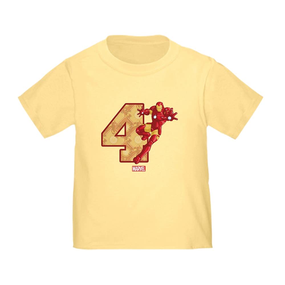 Iron Man Birthday T-Shirt for 4 Year Old Boys - Superhero Toddler Tee for Kids Birthday Party & Playtime