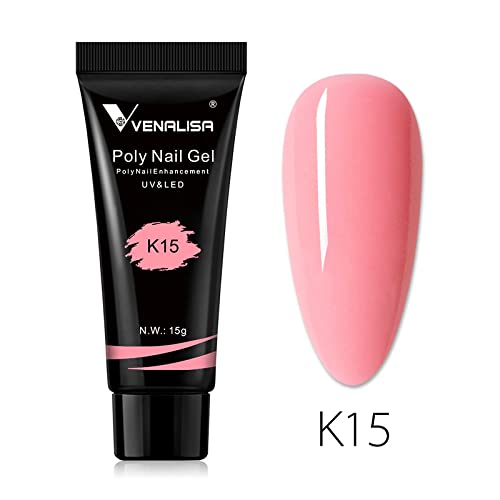 Venalisa Poly Builder Gel - 15g Professional Acrylic Nail Extension Gel for Strong & Natural-Looking Nails | Perfect for Salon, DIY Manicures & Nail Art | Long-Lasting Poly Nail Polish (K15)