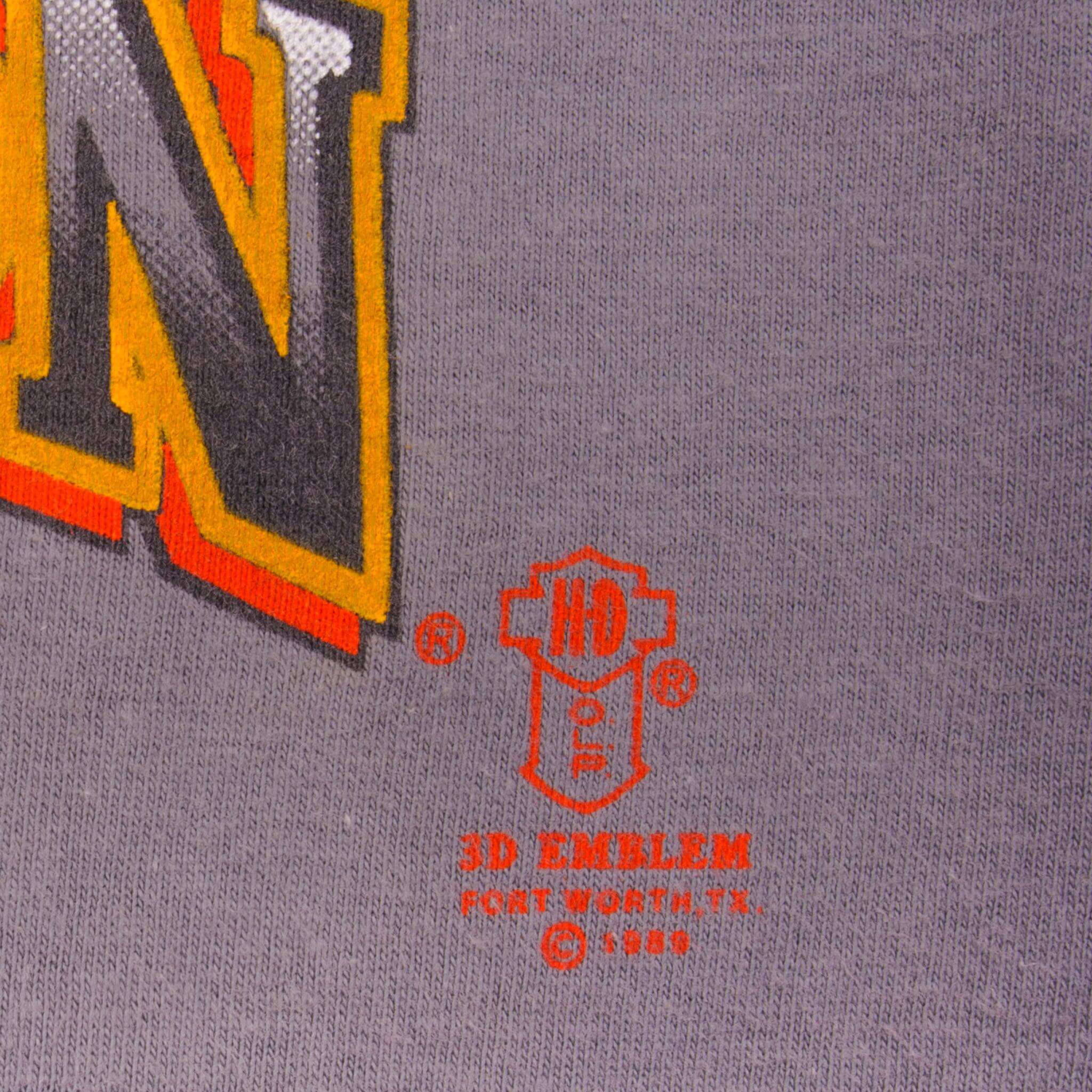 Vintage 3D Emblem Harley Davidson Long Sleeve T-Shirt 1989 Small - Made in USA - Motorcycle Riding & Retro Fashion Styling