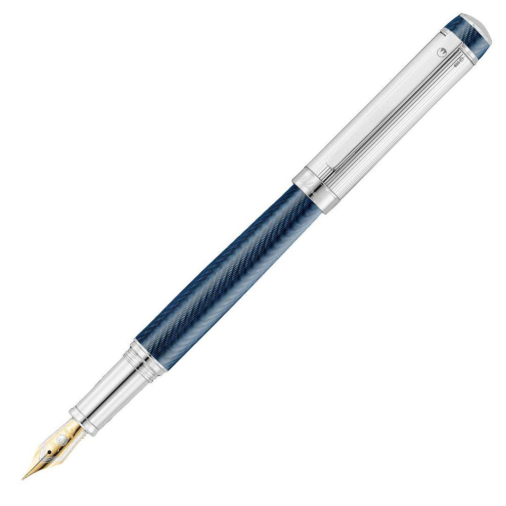 Waldmann Fountain Pen - Premium Blue Ocean Wave Design for Elegant Writing, Perfect for Business Signatures, Journaling & Gift Giving