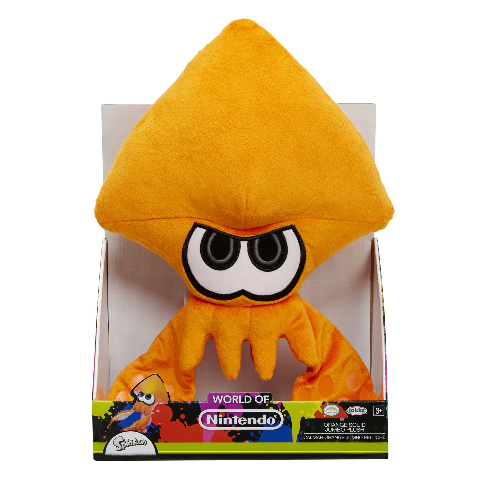 World of Nintendo Orange Splatoon Squid Jumbo Plush Toy - Super Soft Collectible for Kids & Fans | Perfect for Gaming Rooms, Birthday Gifts & Splatoon Merchandise Collection