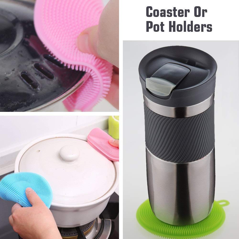 **Atcan Silicone Sponge Scrubber – Food Grade Reusable Dish Scrubber for Washing Dishes, Fruits & Vegetables – Eco-Friendly Kitchen Cleaning Tool (1 PC) – Perfect for Sinks, Countertops & Camping**