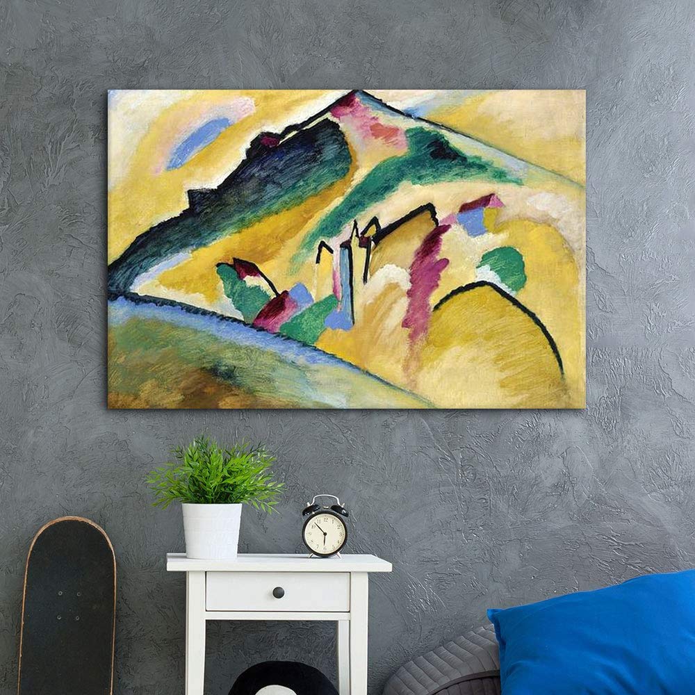 Wassily Kandinsky Abstract Wall Art - Autumn Landscape (Herbstlandschaft) Wrapped Canvas Print - Ready to Hang for Bedroom & Living Room Decor | Modern Art for Home & Office Interior Design