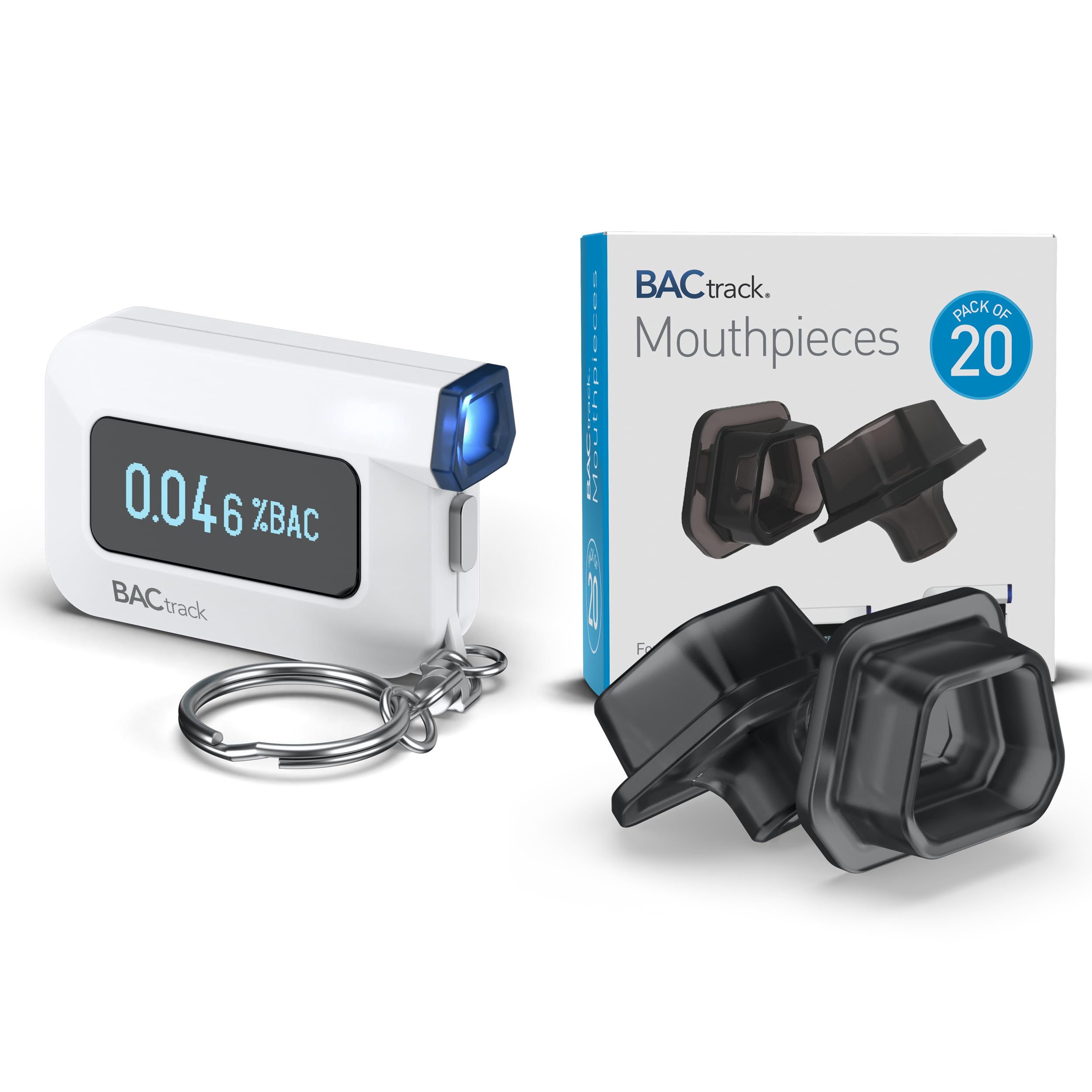 BACtrack C6 Keychain Breathalyzer with 20 Disposable Mouthpieces - Portable Alcohol Tester for Personal & Professional Use - Perfect for Parties, Events, and Workplace Safety