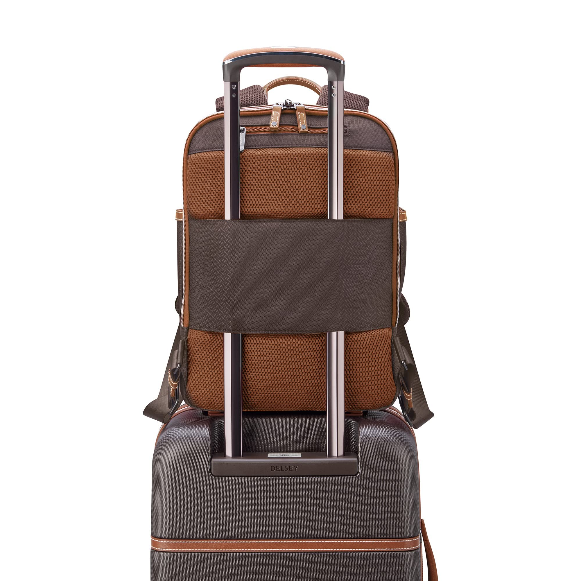 Delsey Paris Chatelet 2.0 Travel Laptop Backpack for Men & Women - 15.6 Inch Laptop Compartment, Water-Resistant, Business & College Backpack - Perfect for Commuting, Air Travel & Daily Use (Chocolate Brown)