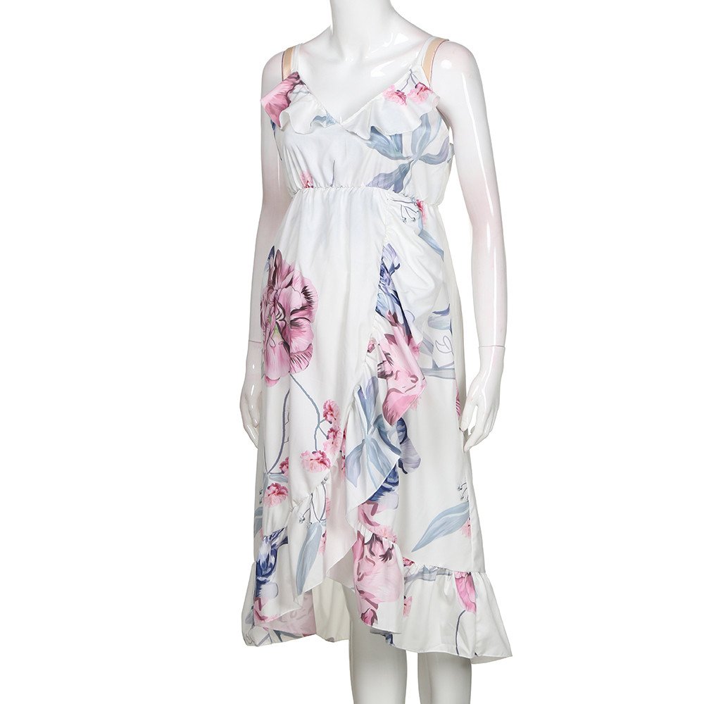 Floral Maternity Dress for Women - Elegant Ruffle Pregnant Dress for Baby Shower, Maternity Photoshoot & Casual Wear | Comfortable Pregnancy Clothes for Special Occasions