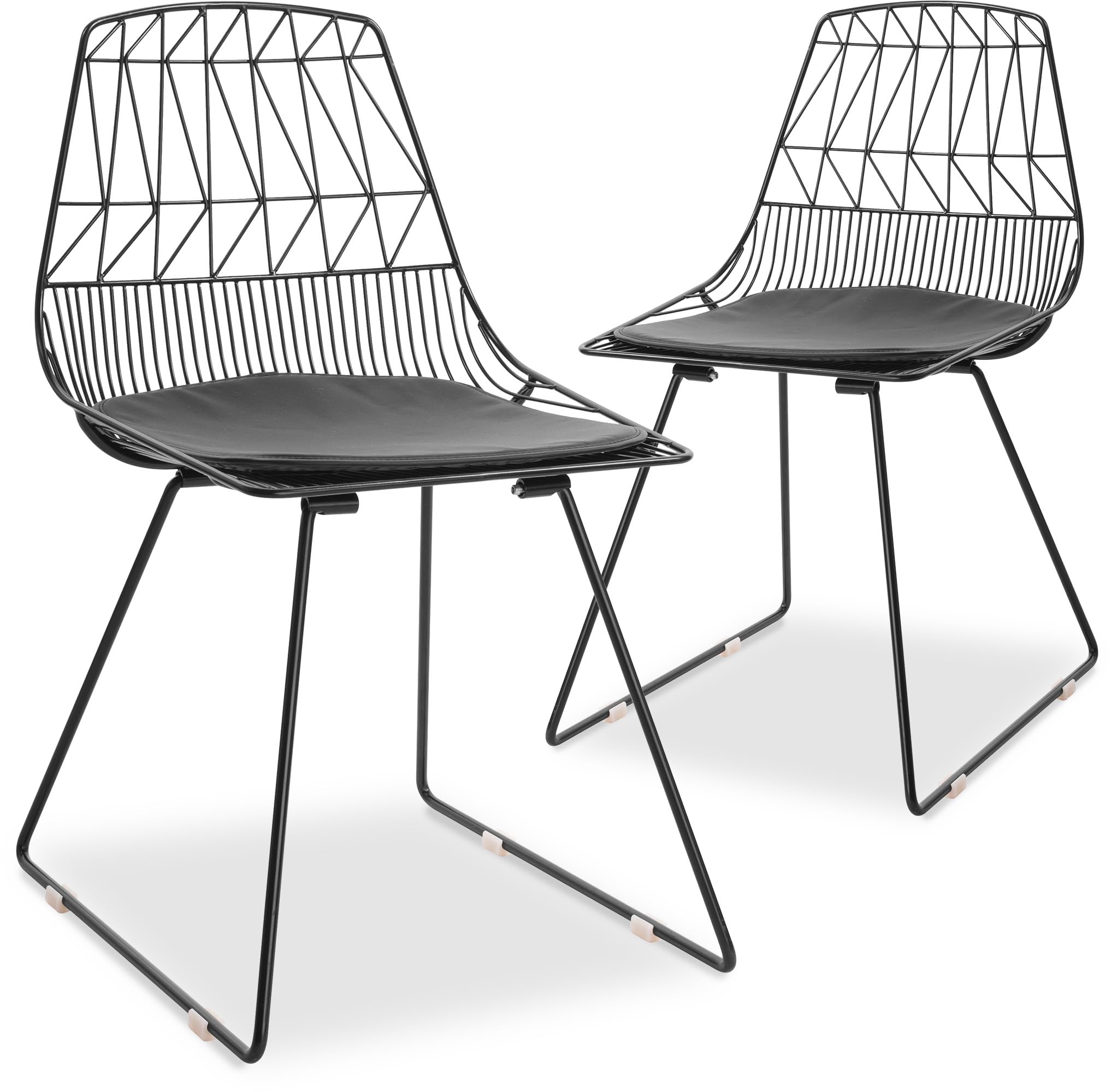 Adore Décor Vivi Modern Dining Chair Set of 4 - Black Upholstered Kitchen Chairs with Metal Legs - Perfect for Dining Room, Kitchen, Restaurant & Office Use
