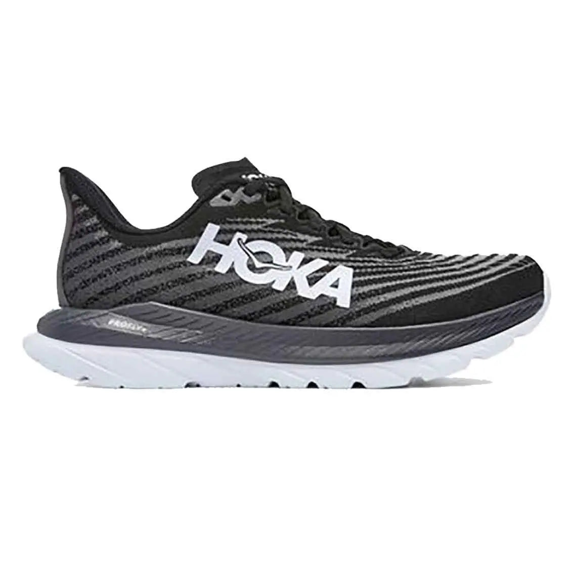 HOKA Mach 5 Women's Running Shoes (Wide Width) - Black/Castlerock | Lightweight Cushioned Road Shoes for Marathon Training & Everyday Jogging