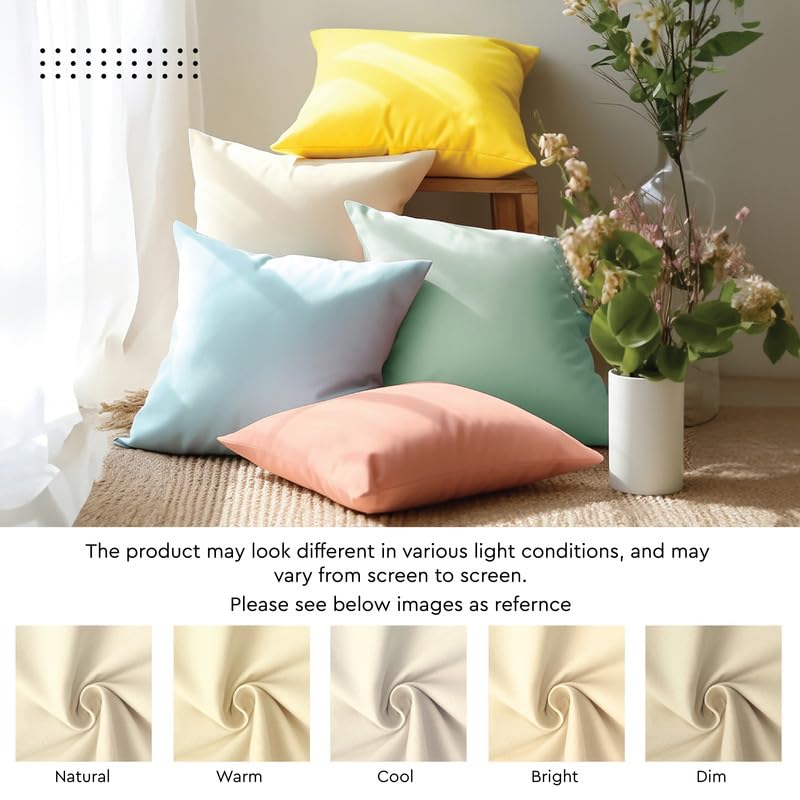Encasa XO Throw Pillow Covers 24x24 Inches, Set of 2 - Soft Cotton Decorative Cushion Covers with Hidden Zipper Closure for Sofa, Bed, Living Room - Perfect for Home Decor, Cozy Reading Nook and Modern Interior Design