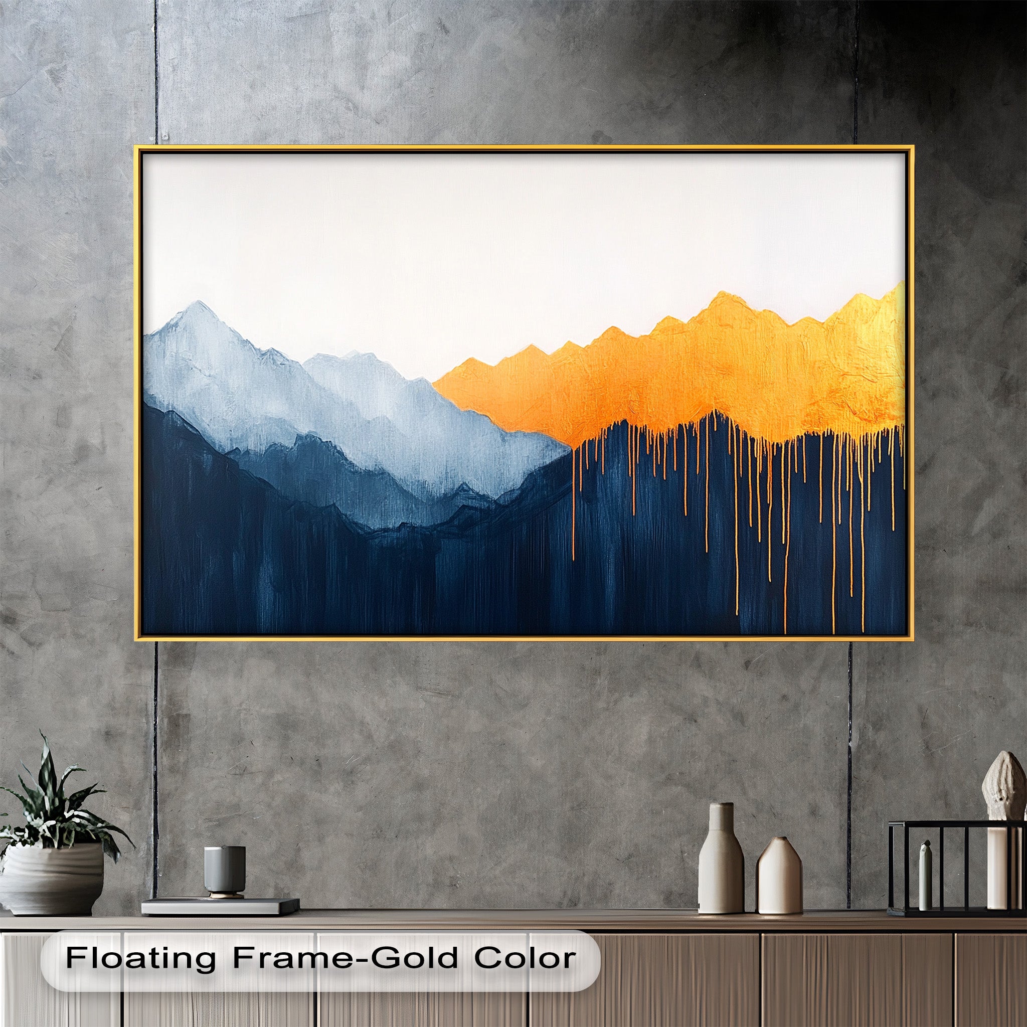 Abstract Mountain Art - Modern Oil Painting for Home & Office Decor | Wall Art for Living Room, Bedroom & Office