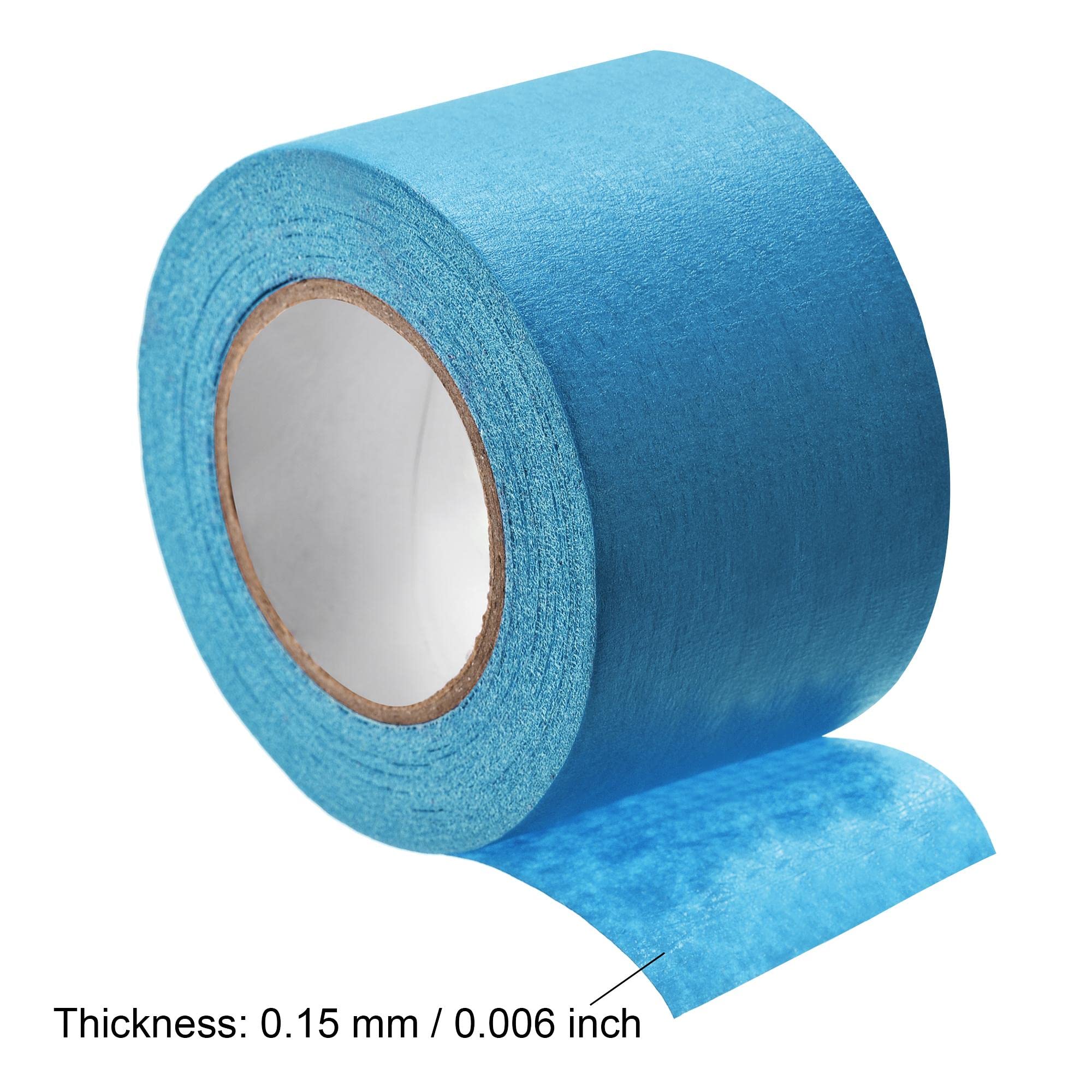 uxcell 50mm (2 Inch) Wide x 20m (21 Yards) Light Blue Masking Tape for Painting, DIY Projects, and Home Decor - High Quality Painter's Tape Rolls for Clean Edges and Wall Protection