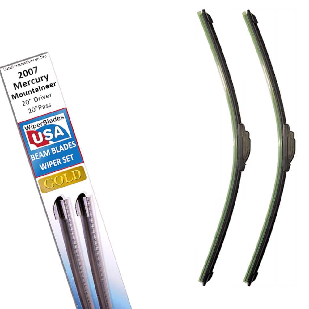 2007 Mercury Mountaineer Wiper Blades Replacement Set - Beam Blade All-Season Windshield Wipers by WiperBladesUSA (Perfect for Rain, Snow & Winter Driving)
