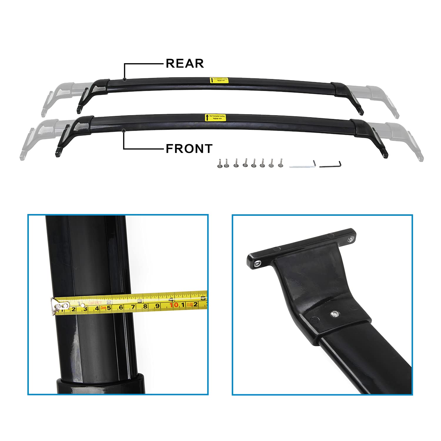 Snailfly 220 LBS Heavy Duty Roof Rack Cross Bars for 2021-2025 Chevy Chevrolet Trailblazer - Black Aluminum Alloy Cargo Carrier Bars - Perfect for Camping, Kayaking & Outdoor Adventures