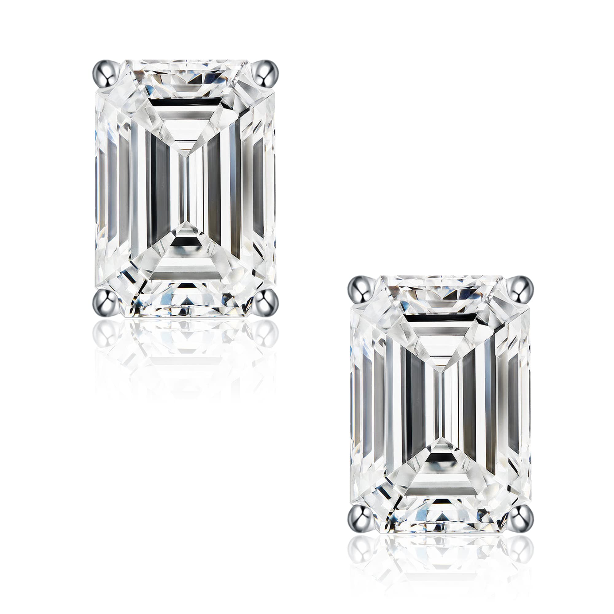 0.8-2CT Emerald Cut Moissanite Stud Earrings for Women & Men | D Color VVS1 Clarity Lab-Created | 925 Sterling Silver Jewelry | Perfect Birthday, Anniversary & Wedding Gift | Elegant for Office, Party & Special Occasions
