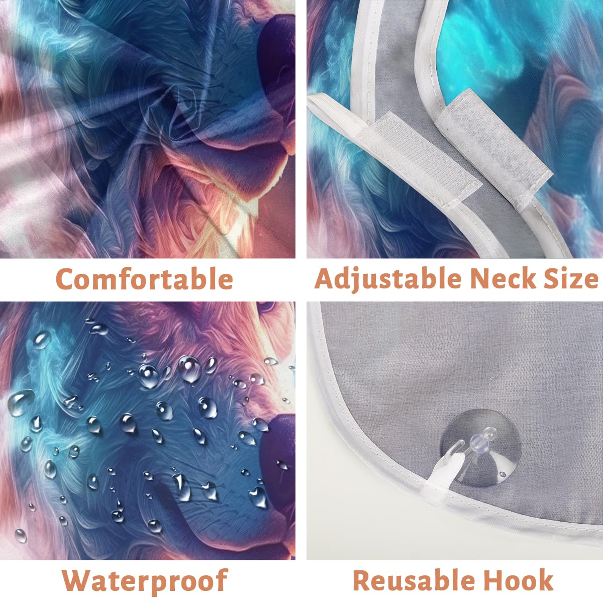 Wolf Animal Print Beard Shaving Bib for Men - Waterproof Barber Apron for Hair Dye & Makeup - Sink Hair Catcher for Beard Trimming & Lineup - Perfect Gift for Barbers & Stylists (Great for Home Grooming & Salon Use)