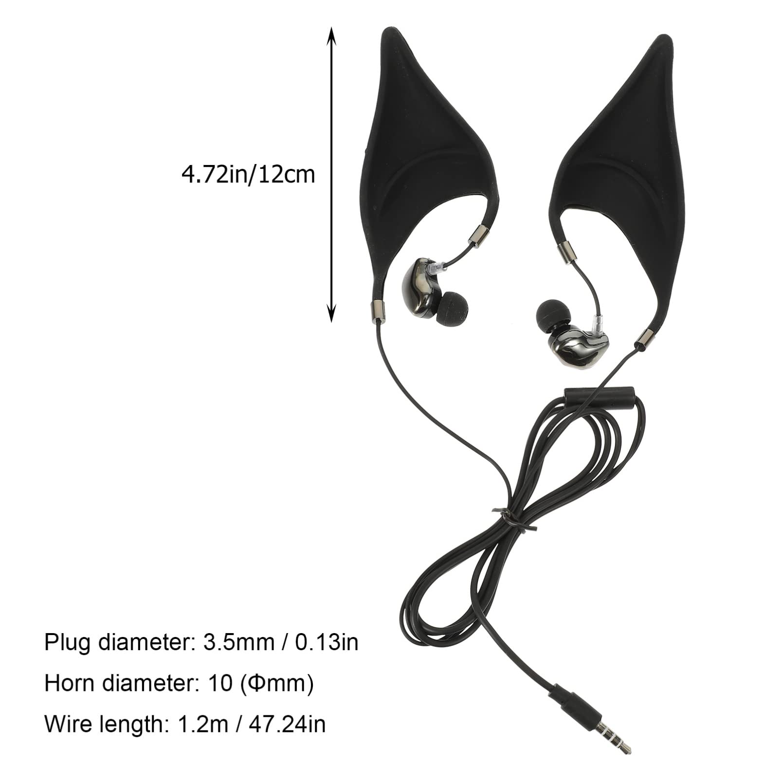 Wireless Elf Earbuds with Microphone - In-Ear Headphones for Cosplay & Fantasy Costume Accessories (Black) - Perfect for Anime Conventions, Halloween & Role Playing
